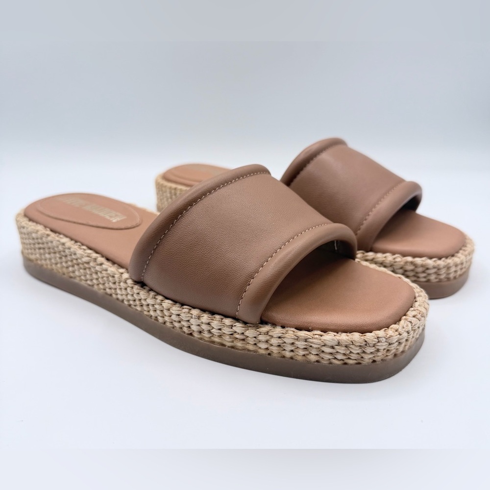 Steve Madden Boardwalk Tan Platform Slide Sandals